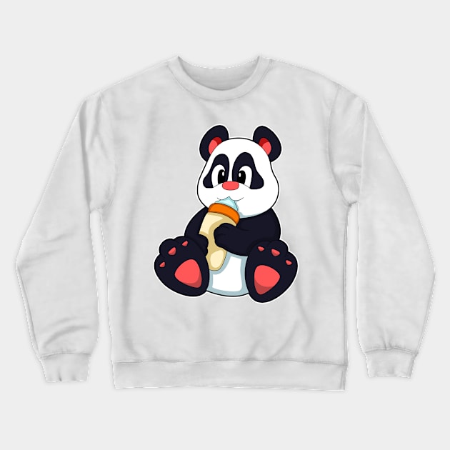 Panda with Baby bottle with Milk Crewneck Sweatshirt by Markus Schnabel